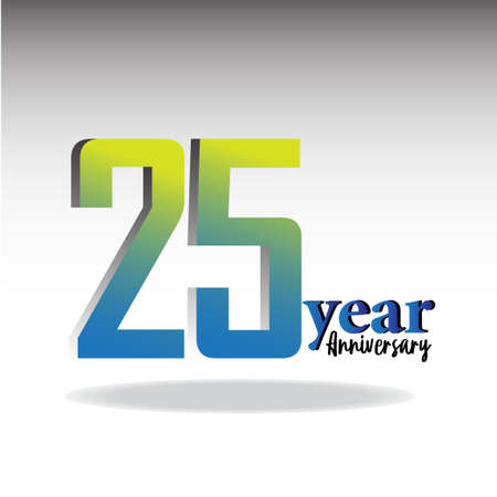 25 Anniversary Logo Vector Template Design Illustration rainbow and whiteのイラスト素材