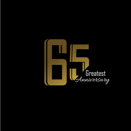 65 Anniversary Logo Vector Template Design Illustration gold and blackのイラスト素材