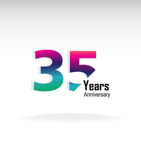 Year Anniversary Logo Vector Template Design Illustration Rainbowのイラスト素材