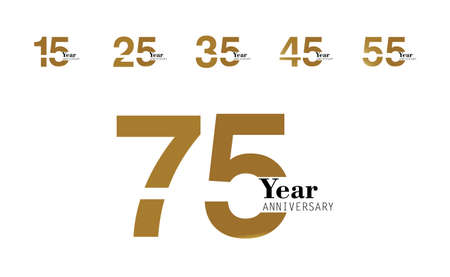 Set Year Anniversary Logo Vector Template Design Illustration gold elegant
