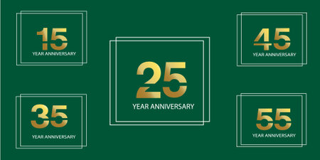 set year anniversary celebration logo. 25th design template. Vector and illustration.のイラスト素材