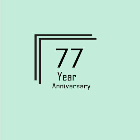77 Anniversary celebration. Vector festive illustration.