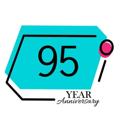 95 Years Anniversary Celebration Number Vector Template Design Illustrationのイラスト素材