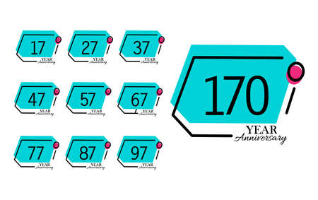 170 Years Anniversary Celebration Number Vector Template Design Illustrationのイラスト素材