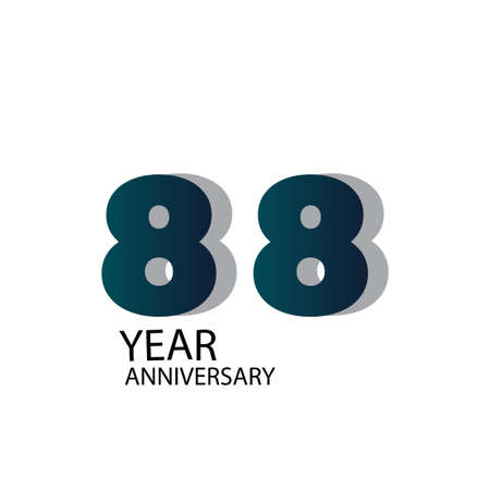 88 Year Anniversary Vector Template Design Illustration Blue Elegant White Backgroundのイラスト素材