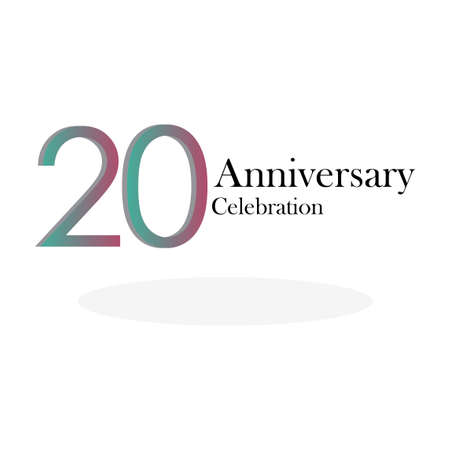 20 Years Anniversary Celebration Rainbow Color Vector Template Design Illustration