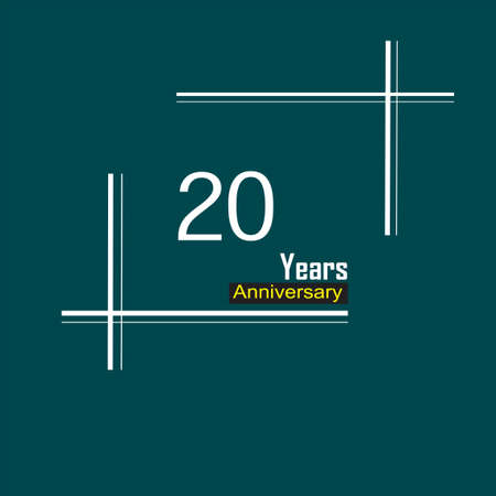 20 Years Anniversary Celebration Blue Color Vector Template Design Illustrationのイラスト素材