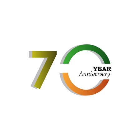 70 Years Anniversary Celebration Gold India them Color Vector Template Design Illustrationのイラスト素材