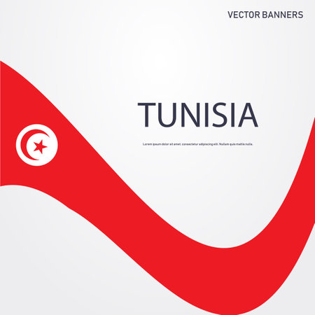 Happy Independence Day Tunisia 20 March vector illustrations with flags and patriotic element. for banners, greetings, posters, brochures, card, template and background illustration.のイラスト素材
