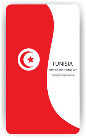 Happy Independence Day Tunisia 20 March vector illustrations with flags and patriotic element. for banners, greetings, posters, brochures, card, template and background illustration.のイラスト素材