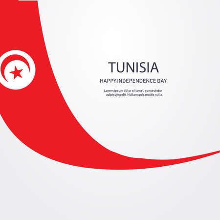 Happy Independence Day Tunisia 20 March vector illustrations with flags and patriotic element. for banners, greetings, posters, brochures, card, template and background illustration.のイラスト素材