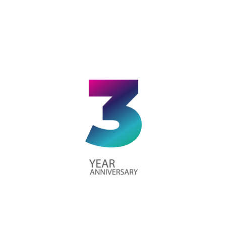 3 Year Anniversary Celebration Vector Template Design Illustration