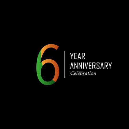 6 Year Anniversary Celebration Vector Template Design Illustrationのイラスト素材