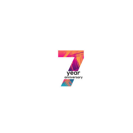 7 Year Anniversary Celebration Vector Template Design Illustrationのイラスト素材