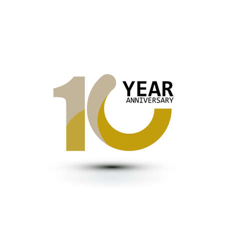 10 Year Anniversary Logo Vector Template Design Illustration White Color