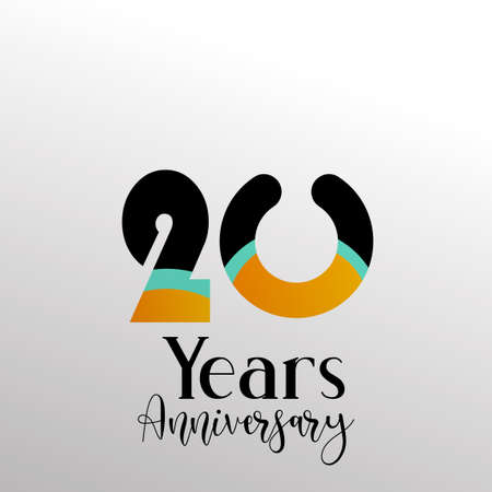 20 Year Anniversary Logo Vector Template Design Illustration Colorのイラスト素材