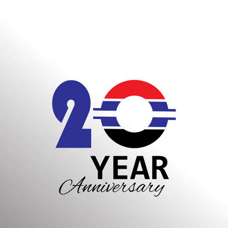 20 Year Anniversary Logo Vector Template Design Illustration Colorのイラスト素材