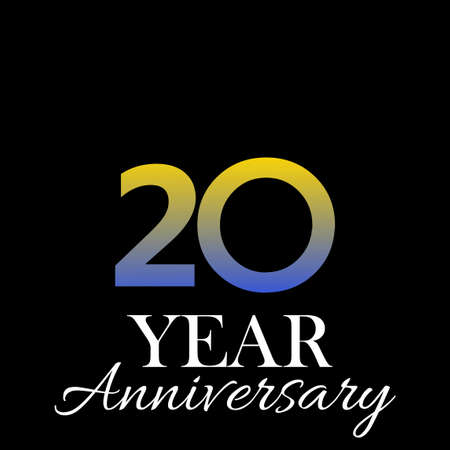 20 Year Anniversary Logo Vector Template Design Illustration Colorのイラスト素材