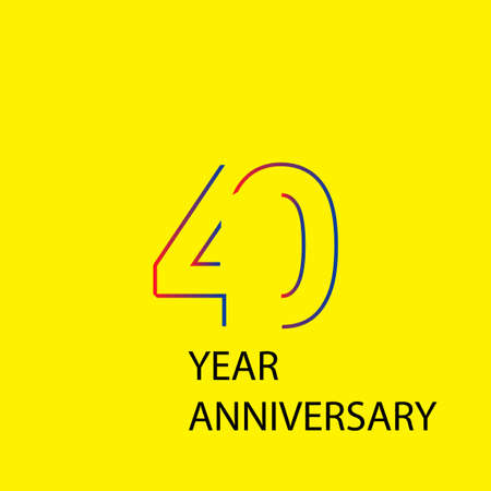 40 Year Anniversary Logo Vector Template Design Illustration Color