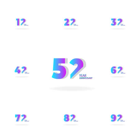 Year Anniversary Set Elegant Vector Template Design Illustrationのイラスト素材