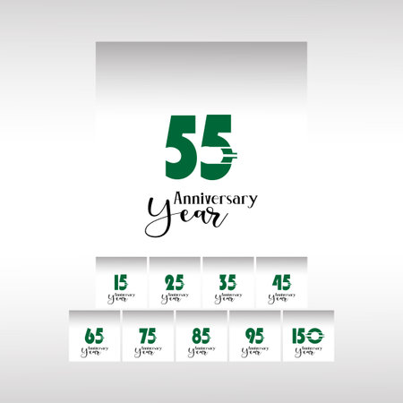 Year Anniversary Set Soft Elegant Vector Template Design Illustrationの写真素材