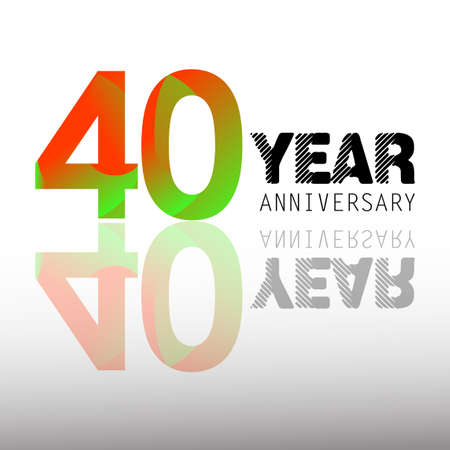 40 Year Anniversary Elegant Vector Template Design Illustrationのイラスト素材