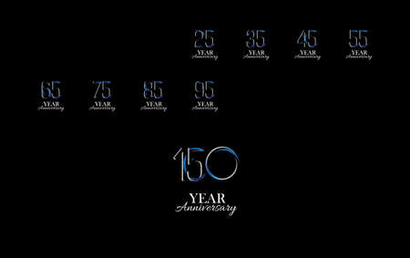 Year Anniversary Set Elegant Vector Template Design Illustrationのイラスト素材