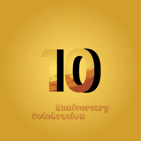 10 Year Anniversary Vector Template Design Illustrationのイラスト素材