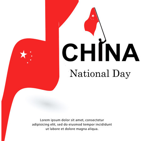 Happy independence day of China. template, background. Vector illustrationのイラスト素材