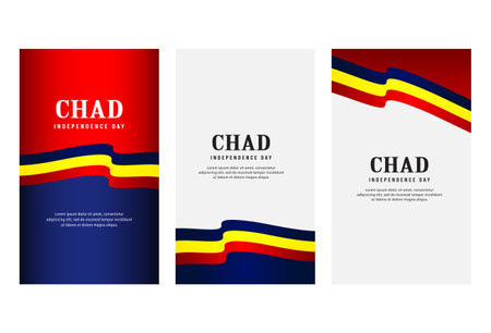 Happy independence day of Chad. template, background. Vector illustrationのイラスト素材