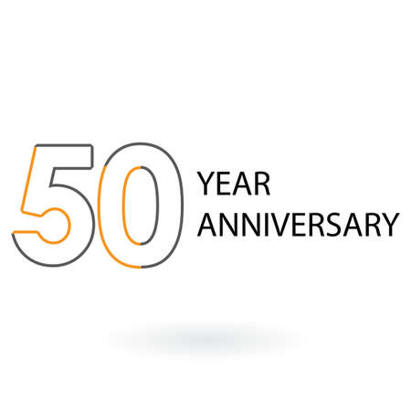 50 Year Anniversary Elegant Vector Template Design Illustrationのイラスト素材