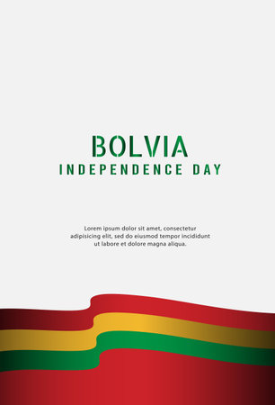 Happy independence day of Bolivia. template, background. Vector illustrationのイラスト素材
