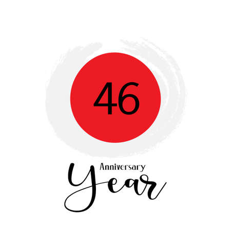 46 th anniversary event party. Vector illustration. numbers template for Celebrating.のイラスト素材