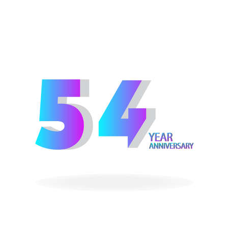 54 th anniversary event party. Vector illustration. numbers template for Celebrating.のイラスト素材