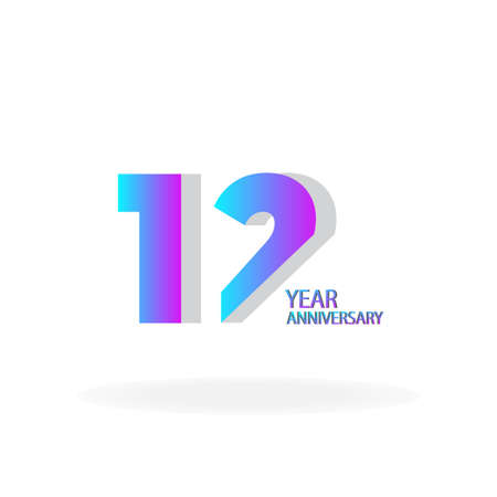 12th anniversary event party. Vector illustration. numbers template for Celebrating.のイラスト素材