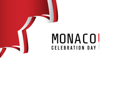 Happy independence day of Monaco . template, background. Vector illustrationのイラスト素材