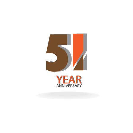 51 th anniversary event party. Vector illustration. numbers template for Celebrating.のイラスト素材