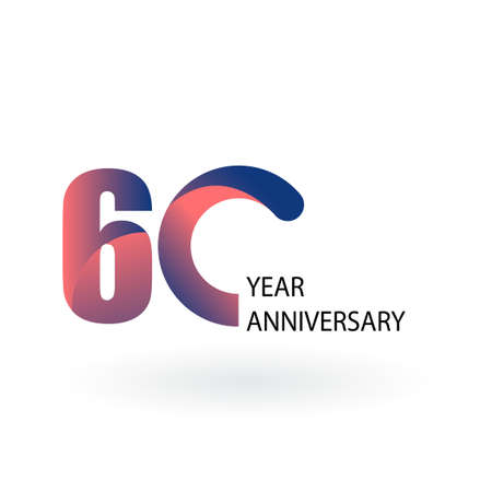 60 Year Anniversary Elegant Vector Template Design Illustrationのイラスト素材