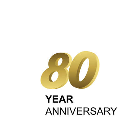 80 Year Anniversary Elegant Vector Template Design Illustrationの写真素材