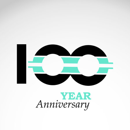 100 Year Anniversary Elegant Vector Template Design Illustrationのイラスト素材