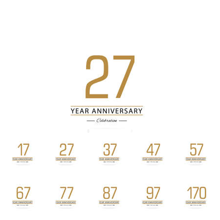 Year Anniversary Set Elegant Vector Template Design Illustrationの写真素材