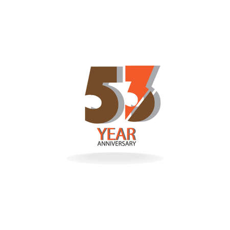 53 anniversary event party. Vector illustration. numbers template for Celebrating.