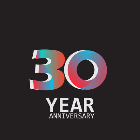 30 Year Anniversary Elegant Vector Template Design Illustrationのイラスト素材
