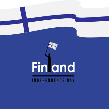 Happy independence day of Finland. template, background. Vector illustrationのイラスト素材