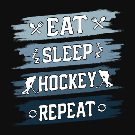 Eat sleep hockey repeat - field hockey t shirt design, vector, poster, or template.のイラスト素材