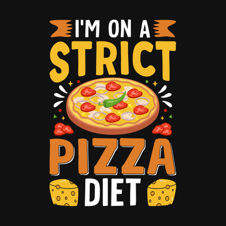 Pizza quotes t-shirt designのイラスト素材