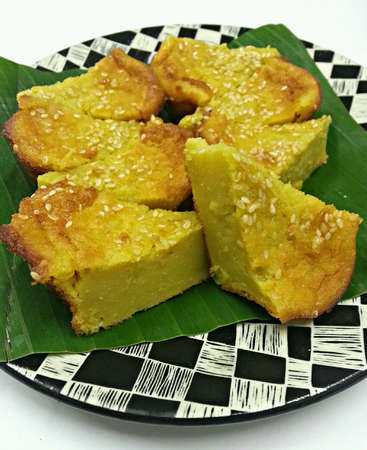 Baked Traditional Kuih Bakar Jagungの素材