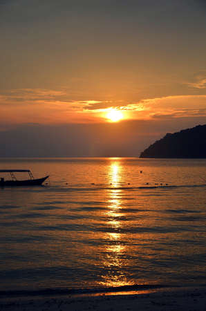 beautiful sunset at perhentian island Malaysiaの素材