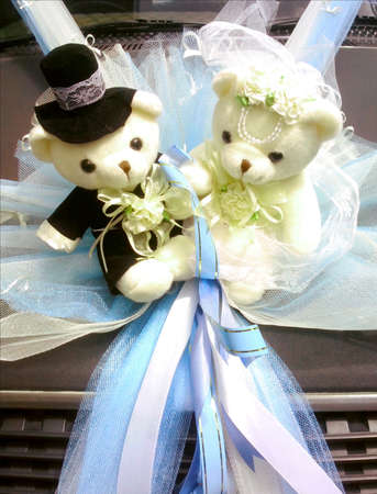 wedding car decorations for newlywedの素材