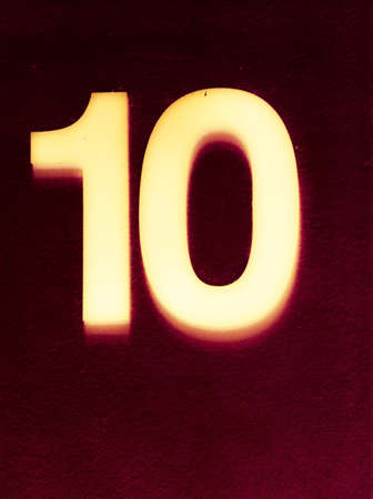 Number ten glowing in the darkの素材